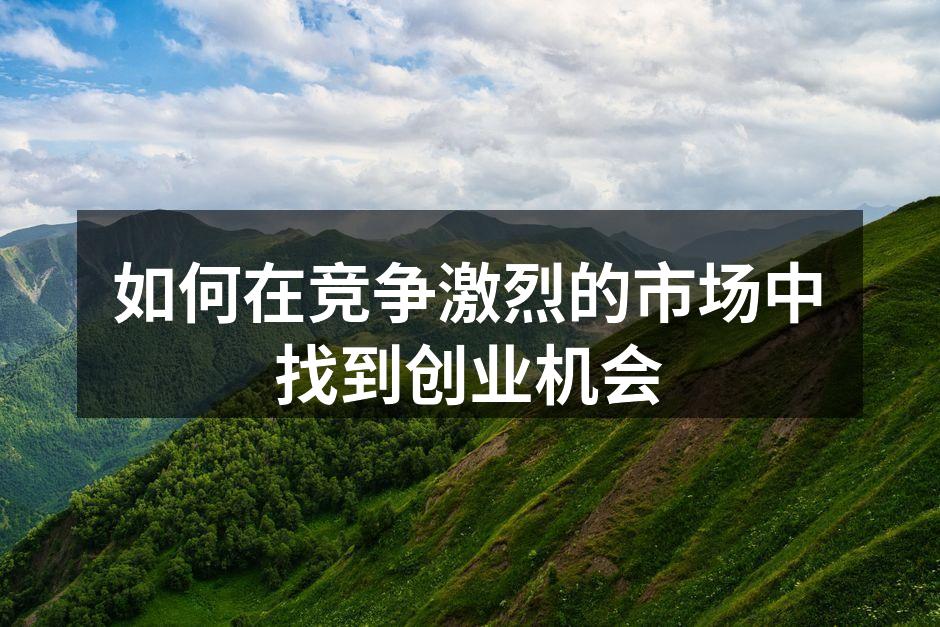如何在竞争激烈的市场中找到创业机会